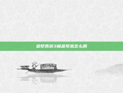 造梦西游3极品号源怎么用