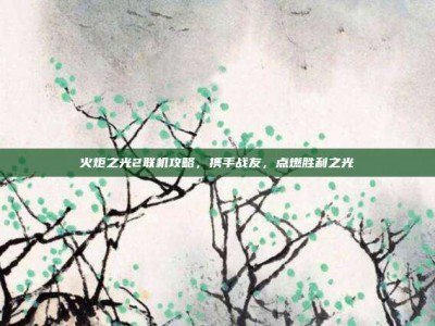 火炬之光2联机攻略，携手战友，点燃胜利之光