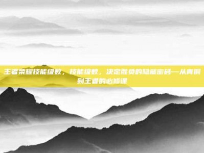 王者荣耀技能级数，技能级数，决定胜负的隐藏密码—从青铜到王者的必修课