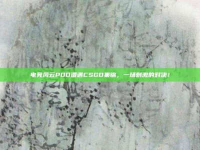 电竞风云PDD遭遇CSGO集锦，一场刺激的对决！