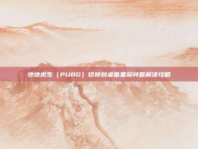 绝地求生（PUBG）切换到桌面黑屏问题解决攻略