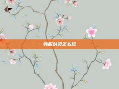 韩服剑灵怎么玩