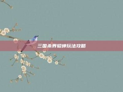 三国杀界貂蝉玩法攻略