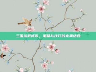 三国杀武将歌，策略与技巧的完美结合