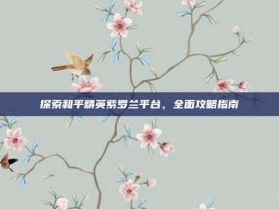 探索和平精英紫罗兰平台，全面攻略指南