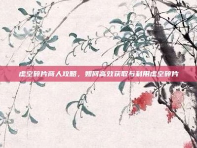虚空碎片商人攻略，如何高效获取与利用虚空碎片