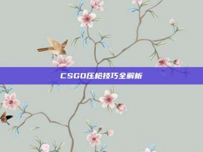 CSGO压枪技巧全解析