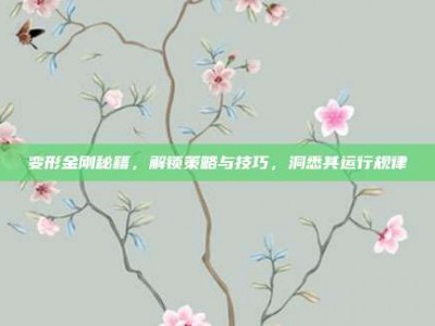 变形金刚秘籍，解锁策略与技巧，洞悉其运行规律