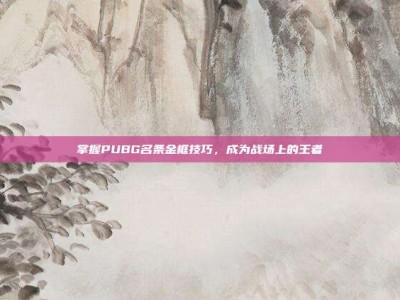 掌握PUBG名条金框技巧，成为战场上的王者