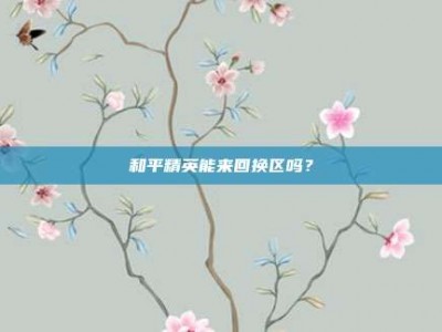 和平精英能来回换区吗？