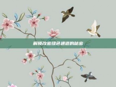 解锁改密绿色通道的秘密