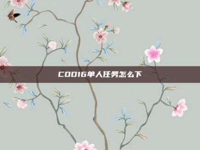 COD16单人任务怎么下