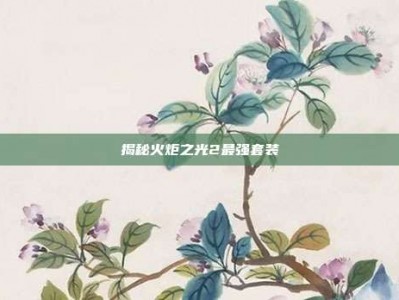 揭秘火炬之光2最强套装