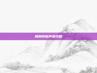 肩膀附魔声望攻略