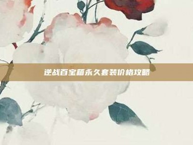 逆战百宝箱永久套装价格攻略