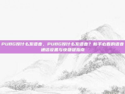 PUBG按什么发语音，PUBG按什么发语音？新手必看的语音通话设置与快捷键指南