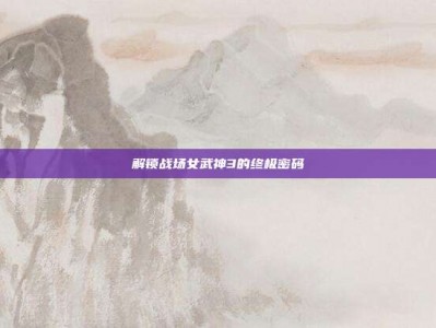 解锁战场女武神3的终极密码