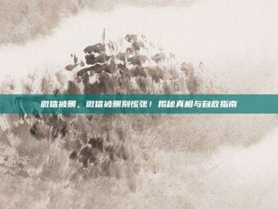 微信被删，微信被删别慌张！揭秘真相与自救指南