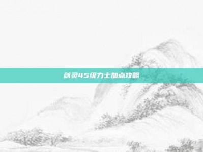 剑灵45级力士加点攻略