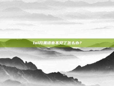 lol开黑语音不见了怎么办？