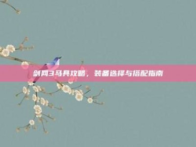 剑网3马具攻略，装备选择与搭配指南