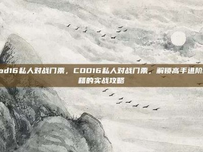 cod16私人对战门票，COD16私人对战门票，解锁高手进阶秘籍的实战攻略