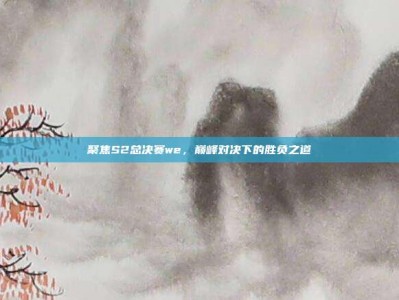 聚焦S2总决赛we，巅峰对决下的胜负之道