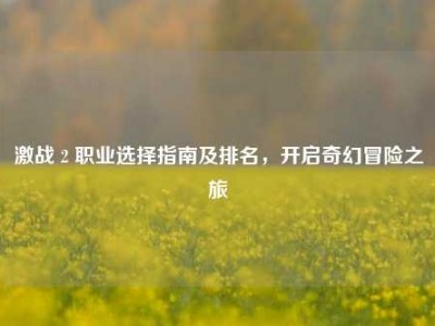 激战 2 职业选择指南及排名，开启奇幻冒险之旅