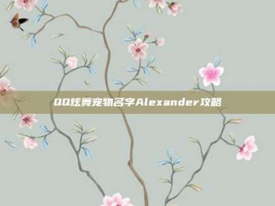 QQ炫舞宠物名字Alexander攻略