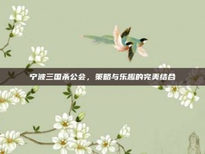宁波三国杀公会，策略与乐趣的完美结合