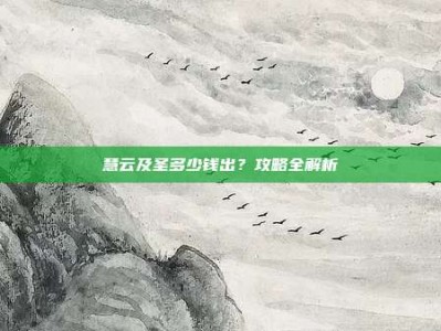 慧云及圣多少钱出？攻略全解析