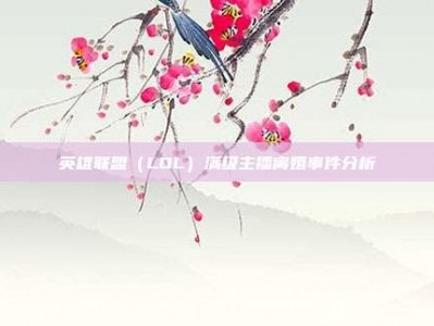 英雄联盟（LOL）满级主播离婚事件分析