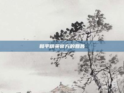 和平精英官方的回答
