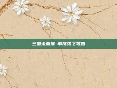 三国杀夏侯惇单挑张飞攻略