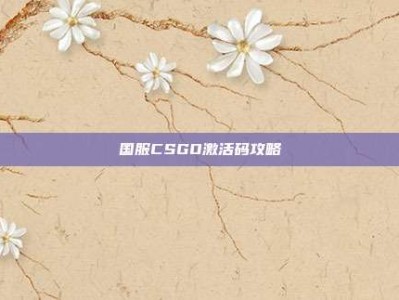 国服CSGO激活码攻略