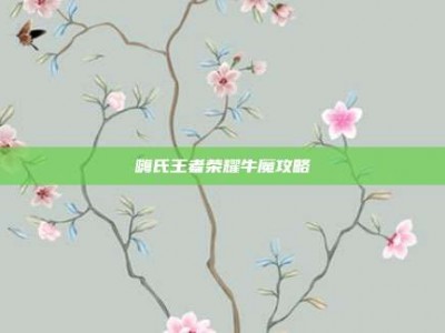 嗨氏王者荣耀牛魔攻略
