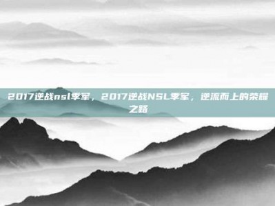 2017逆战nsl季军，2017逆战NSL季军，逆流而上的荣耀之路