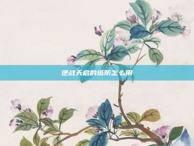 逆战天启的塔防怎么用