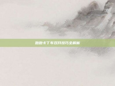 跑跑卡丁车双开技巧全解析