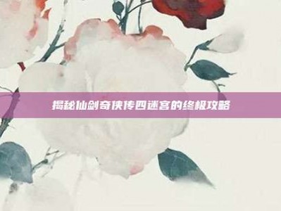 揭秘仙剑奇侠传四迷宫的终极攻略