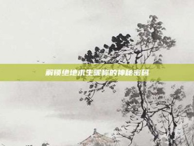 解锁绝地求生昵称的神秘密码