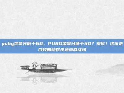 pubg荣誉分低于60，PUBG荣誉分低于60？别慌！这份洗白攻略助你快速重回战场
