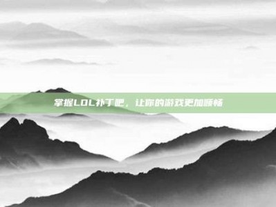 掌握LOL补丁吧，让你的游戏更加顺畅