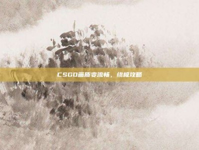 CSGO画质变流畅，终极攻略