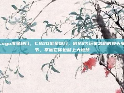 csgo准星缺口，CSGO准星缺口，被99%玩家忽略的爆头细节，掌握它你也能上大地球