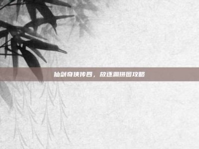 仙剑奇侠传四，放逐渊拼图攻略
