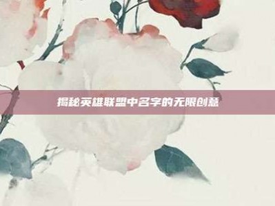 揭秘英雄联盟中名字的无限创意