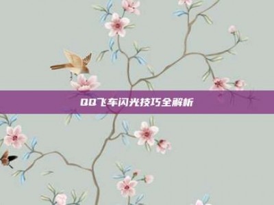 QQ飞车闪光技巧全解析