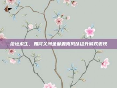 绝地求生，如何关闭全部麦克风以提升游戏表现