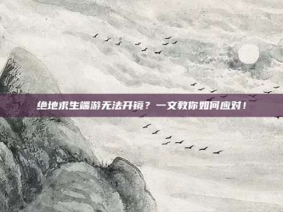 绝地求生端游无法开镜？一文教你如何应对！